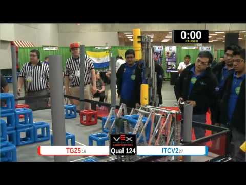 2015 VEXU Q124 - TGZ5 vs ITCV2 - 63 to 35-Division Div-VEX U-VEX Worlds 2015