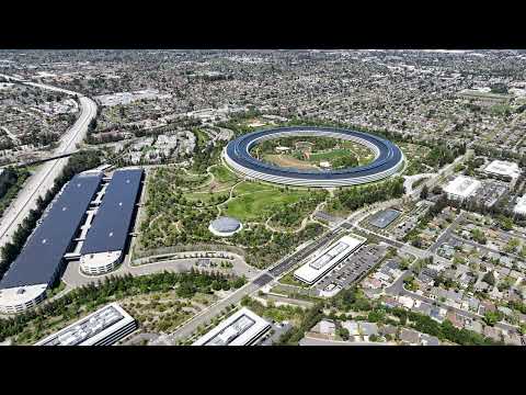 DJI Mavic 3 drone flight from San Jose to Apple Park, Cupertino, CA, 2023-04-13