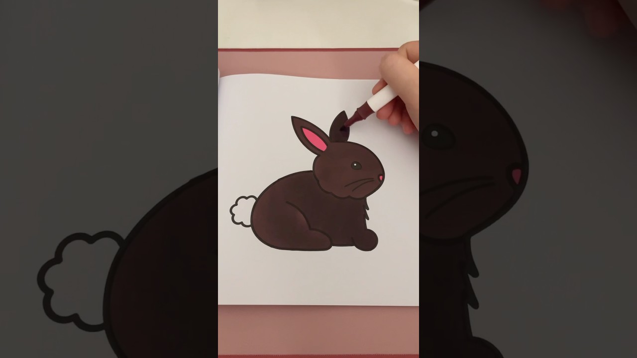 Bunny 🐰 Colouring in a page from my Easter colouring book 🖍️ #eggcellenteaster #colouringpages