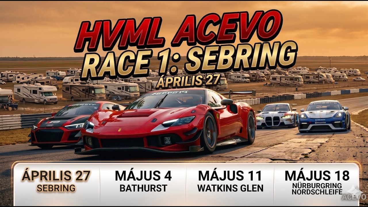 Hungarian Virtual Motorsport League | Assetto Corsa EVO | Multiclass Cup | #01 Sebring