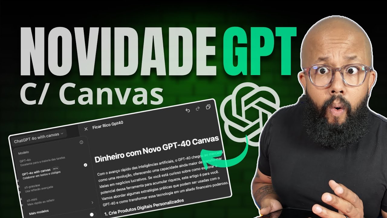 LANÇAMENTO OpenAI: Novo ChatGPT 4o Canvas Revolucionário (IMPERDÍVEL!)