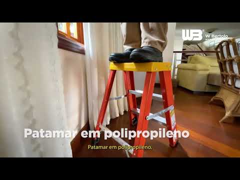 Escada Banqueta em Fibra de Vidro 60cm WBERTOLO-BAF3 - Vídeo