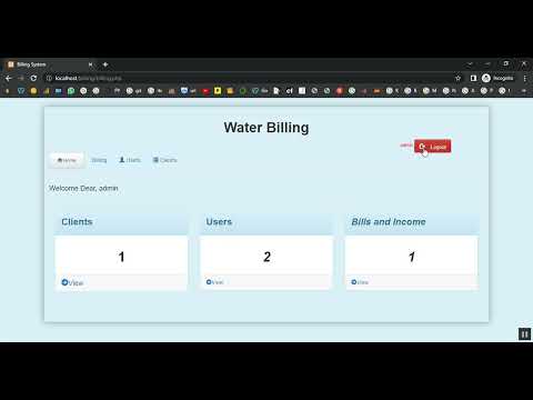 Water Billing System in PHP Application Projects