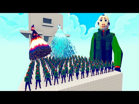 100x JASON VOORHEES army + 1x GIANT vs 4x EVERY GOD   Totally Accurate Battle Simulator TABS