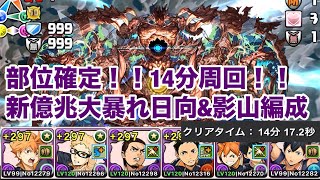 【新億兆】最速14分⁉日向＆影山編成は新億兆でも超強い！！【パズドラ】【ハイキュー】【日向】