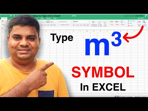 Part of a video titled How to Type m3 in Excel - YouTube
