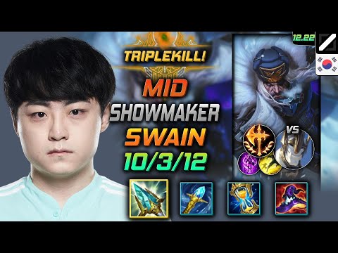 ShowMaker Mid Swain Build Rod of Ages Conqueror - Swain Mid vs Galio - LOL KR 12.22