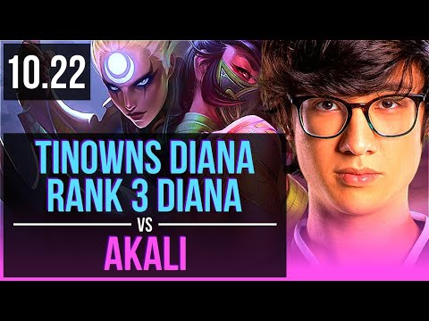 tinowns DIANA vs AKALI (MID) | Rank 3 Diana, 4/1/4, 65% winrate | BR Challenger | v10.22