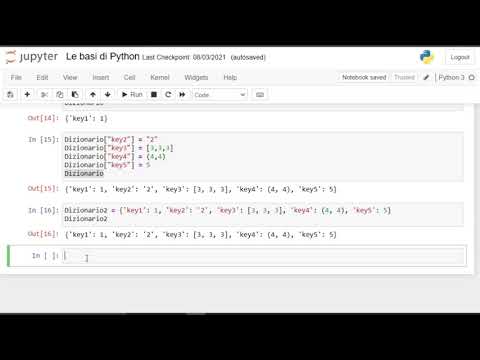 15. I DIZIONARI in Python (Corso BASE COMPLETO Python 2021 ITA)