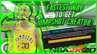 FASTEST WAY TO GET THE JUMPSHOT CREATOR IN NBA 2K20! HOW TO UNLOCK JUMPSHOT CREATOR IN 1 DAY 2K20!🌊⚡