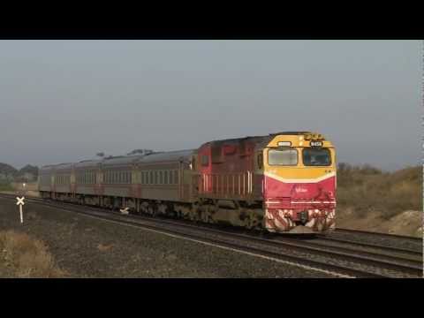V/line passenger train on the Geelong to Melbourne line - Locomotive N458 near Lara