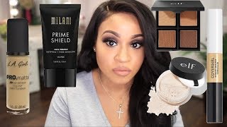 100% DRUGSTORE Full Face Makeup Tutorial + $20 Brush Set!!