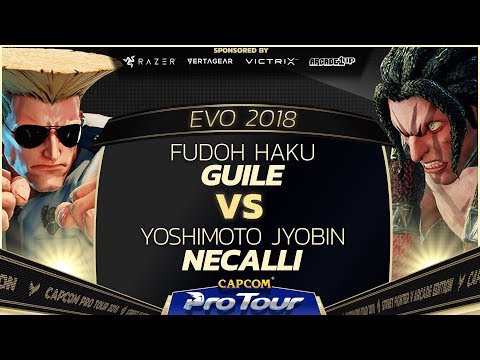 Fudoh Haku (Guile) vs Yoshimoto Jyobin (Necalli) - EVO 2018 - Pools - SFV - CPT 2018