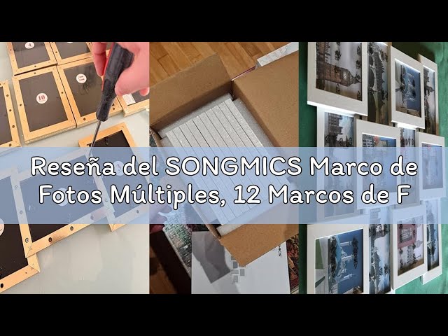 Vídeo relacionado con SONGMICS Marcos de fotos, Juego de 10, Dos de 20 x 25 cm, Cuatro de 13 x 18 cm, Cuatro de 10 x 15 cm, PS y MDF, Protección de Plástico, Negro Tinta RPF310H