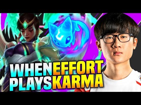 WHEN EFFORT PLAYS KARMA SUPPORT!  SKT T1 Effort Plays Karma vs Bardo Support! | Season 2020 KR SoloQ