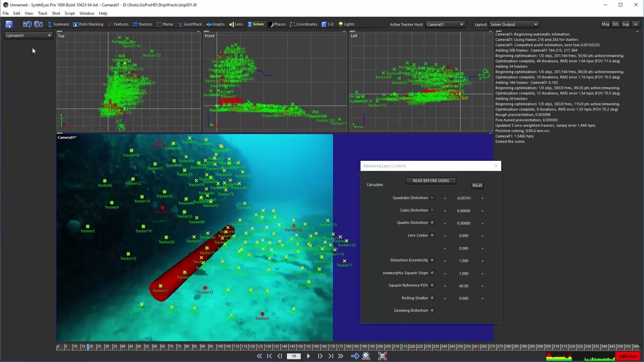 Lens Solving Features in SynthEyes Boris FX