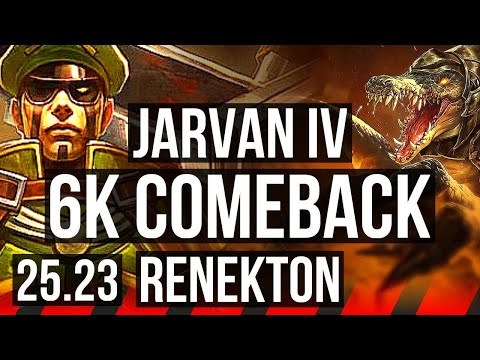 JARVAN IV vs RENEKTON (TOP) | 6k comeback | NA Master | 25.23
