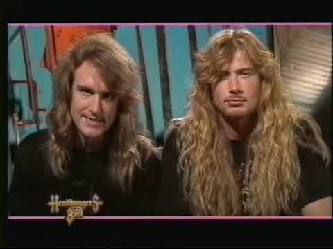 Dave Ellefson and Dave Mustaine (Megadeth) hosting Headbangers Ball U.K. - 2 August 1990 (HBB UK)