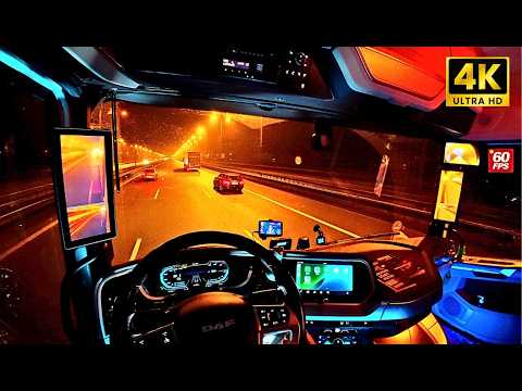 Winter 4К POV Trucking in Europe | DAF XG Cabin Tour & Night Drive | Authentic Trucker Experience