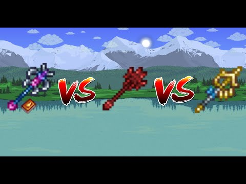 Blade Staff vs Sanguine Staff vs Desert Tiger Staff: Terraria 1.4 staff comparison #1