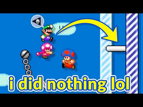 Luigi Wins By Doing Absolutely NOTHING — Online Multiplayer Mario Maker 2