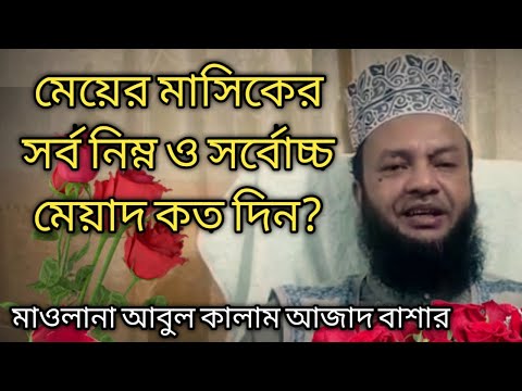 মেয়েদের মাসিকের সর্ব নিম্ন ও সর্বচ্চ মেয়াদ কত দিন? মাসিক কখন শুরু হয়? ড আবুল কালাম আজাদ বাশার