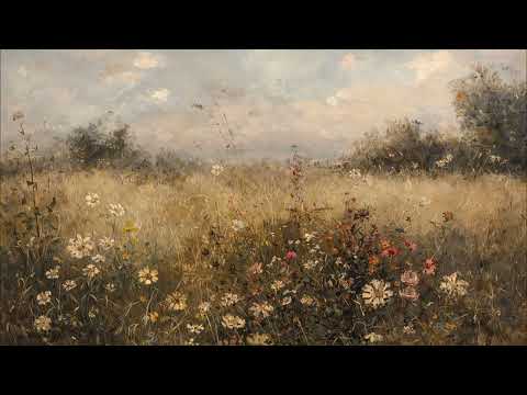 Oil Painted Meadow | 4K Vintage Floral Art | Impressionist Nature Screensaver