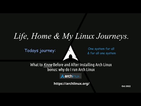 My Suggestions;  What to Know Before & After Installing Arch Linux *Bonus Why I Use Arch Linux