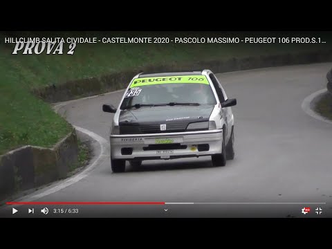 HILLCLIMB SALITA CIVIDALE - CASTELMONTE 2020 - PASCOLO MASSIMO - PEUGEOT 106 PROD.S.1400