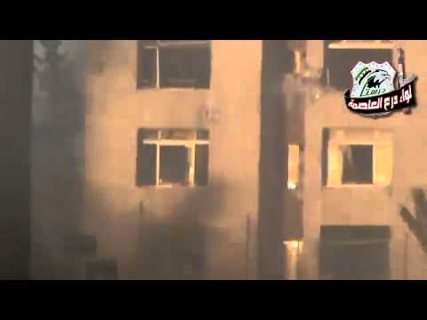 استهداف قوات النظام في إدارة المركبات العسكرية من قبل لواء درع العاصمة في مدينة حرستا في محافظة ريف دمشق