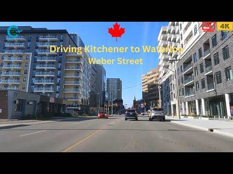Driving Kitchener Weber St. Tour 4K HDR | Virtual Driving Tour Weber St. Kitchener Downtown Canada
