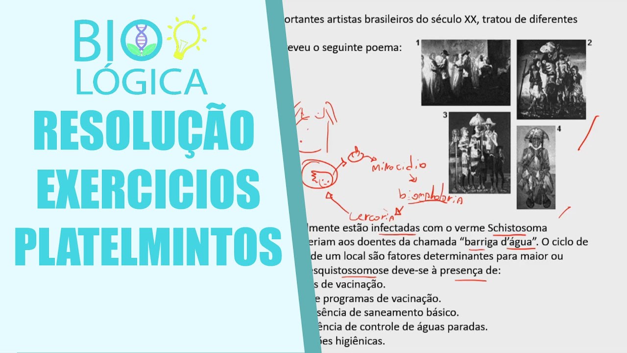 BIO LOGICA! RESOLUÇÃO DE EXERCÍCIOS - PLATELMINTOS