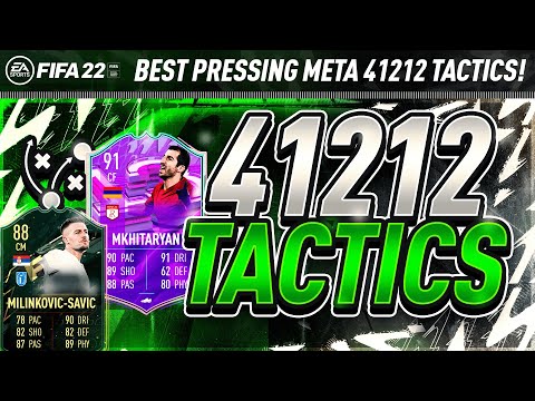 BEST 41212 CUSTOM TACTICS! PRESSING 4-1-2-1-2 (2) META TACTICS & INSTRUCTIONS FIFA 22 ULTIMATE TEAM!