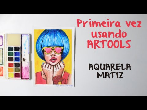 Usei a AQUARELA ARTOOLS de PASTILHA pela primeira vez | @anablueartwork