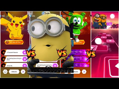 Pikachu vs Crazy Frog vs Gummy Bear vs Minions - Tiles Hop EDM Rush Cartoon