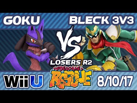 Video Game Rescue 8/10/17 - Bleck 3v3 (Cpt. Falcon) vs. Goku (Lucario, Sheik) - LR2