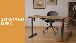 Sit-Stand Desks With Storage Shelf - S08L - LUMI