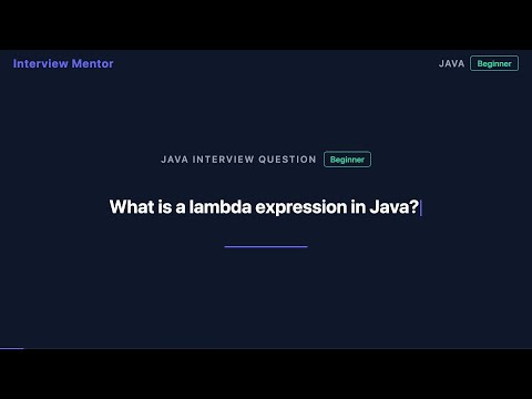 What Is A Lambda Expression In Java Interview Question
