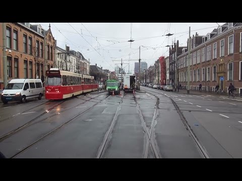 HTM tramlijn 2 Kraayenstein - Leidschendam Noord via de Grote Kerk | regen | GTL8 3099