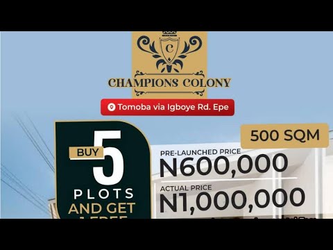 Residential Land For Sale Champions Colony Tomoba Village Via Igboye Road Epe Lagos Extension Ogun