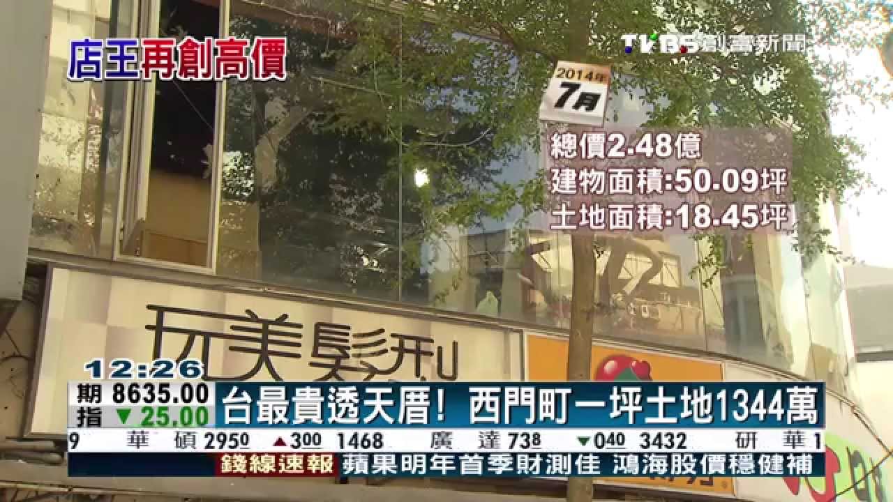 台最貴透天厝! 西門町一坪土地1344萬