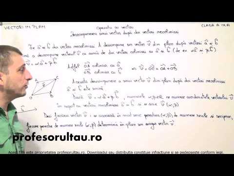 01   cls9   Vectori in plan   operatii cu vectori descompunerea unui vector dupa doi vectori necoliniari