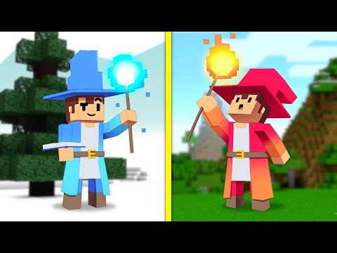 Playing As FIRE and ICE WIZARDS In Minecraft!