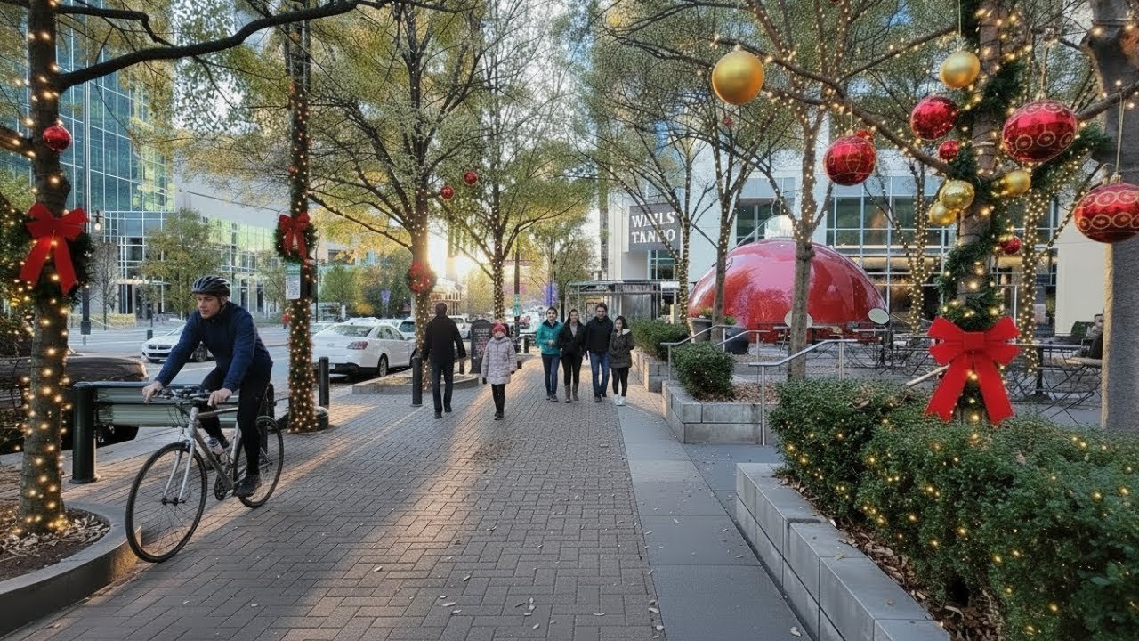 Immersive street-level walking tour through Charlotte, NC, United States, showcasing authentic urban landscapes, local architecture, and the vibrant atmosphere of the city's neighborhoods