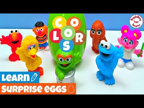 Sesame Street Learn Colors Elmo COOKIE MONSTER Play-Doh Kinder SURPRISE