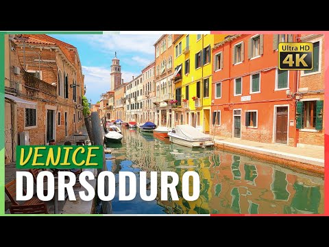 VENEZA (distrito de Dorsoduro), Itália, passeio a pé [em 4k]