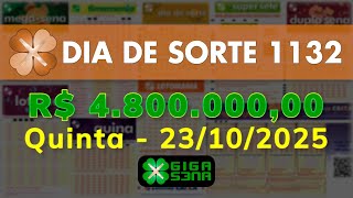 Resultado da Dia de Sorte 1132, Quinta-feira, 23/10/2025