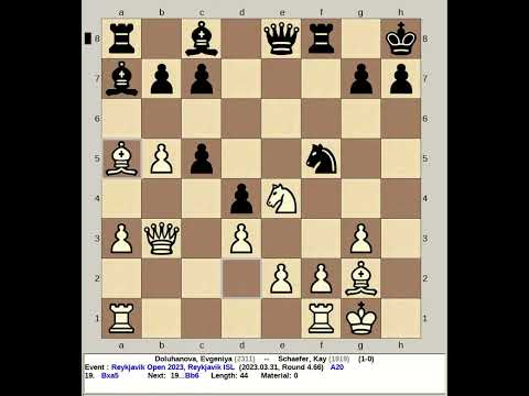 Doluhanova, Evgeniya vs Schaefer, Kay | Reykjavik Chess Open 2023, Iceland