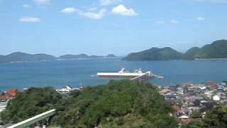 preview picture of video '2007.8.14　長門市仙崎　山口県道282号線　みすヾ公園展望台より'