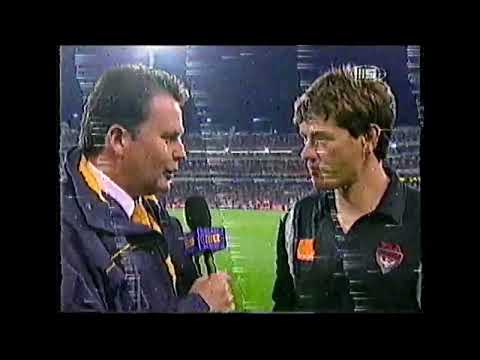 2002 Rd 7 - Carlton Essendon - 3 Quarter Time - Tony Jones interviews Mark Harvey - Carlton Huddle